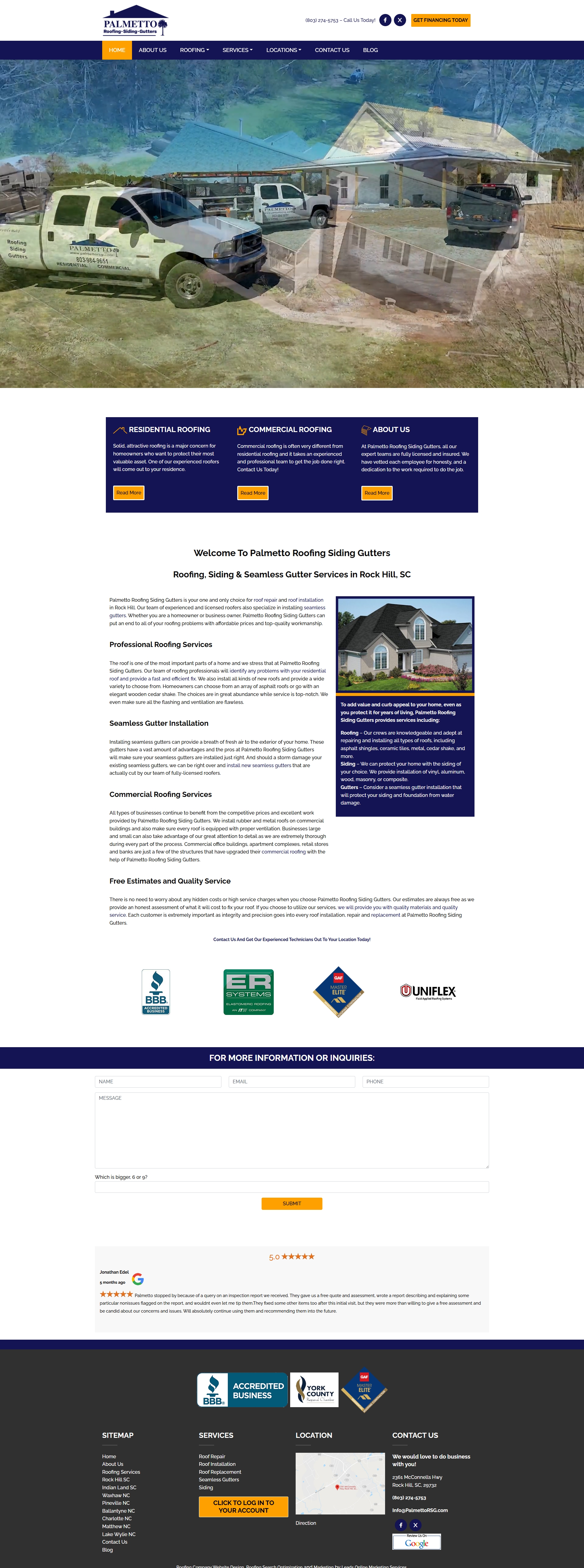 Palmetto Roofing Siding Gutters